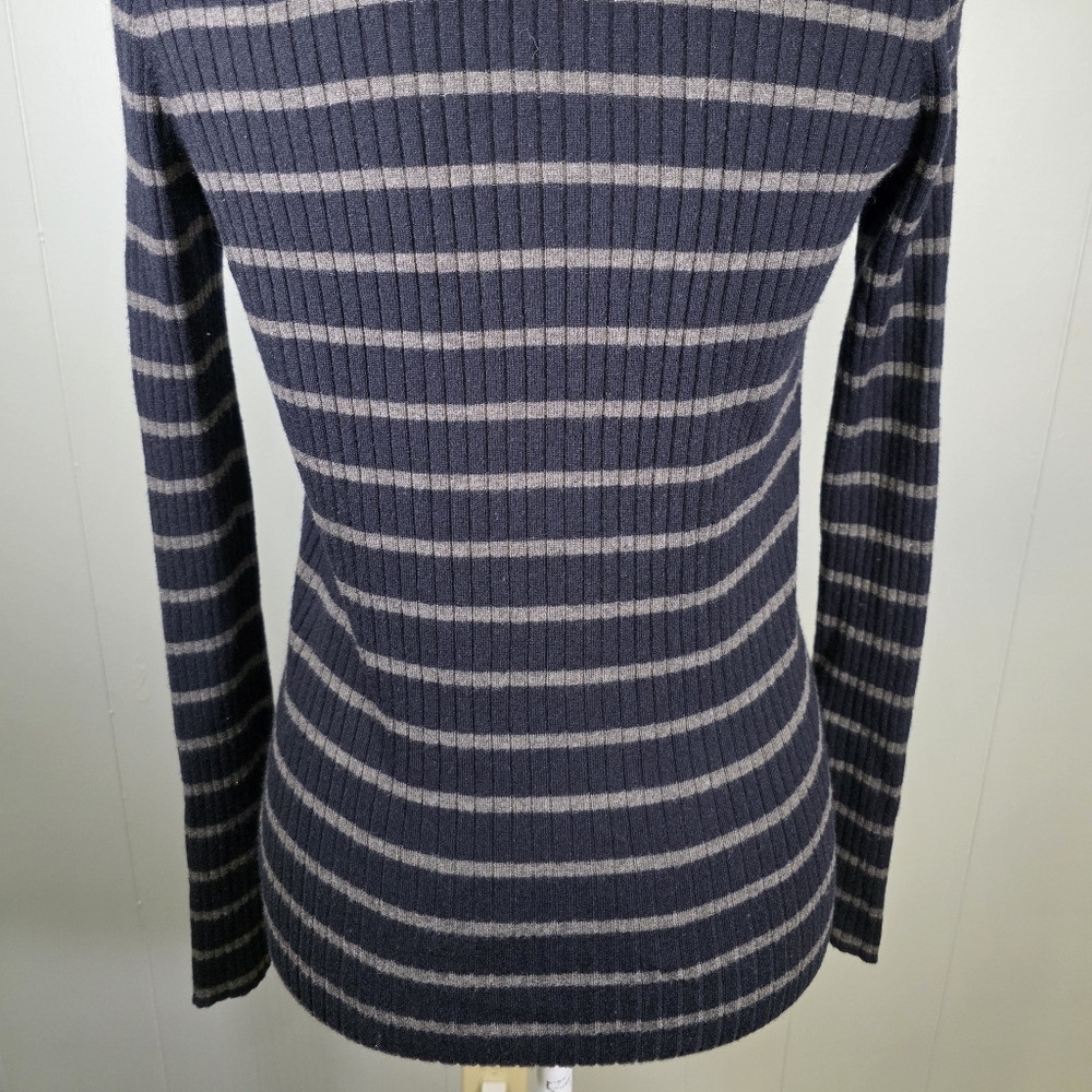 Vince Striped Cashmere Blend Crewneck Sweater Size M - Picture 9 of 12